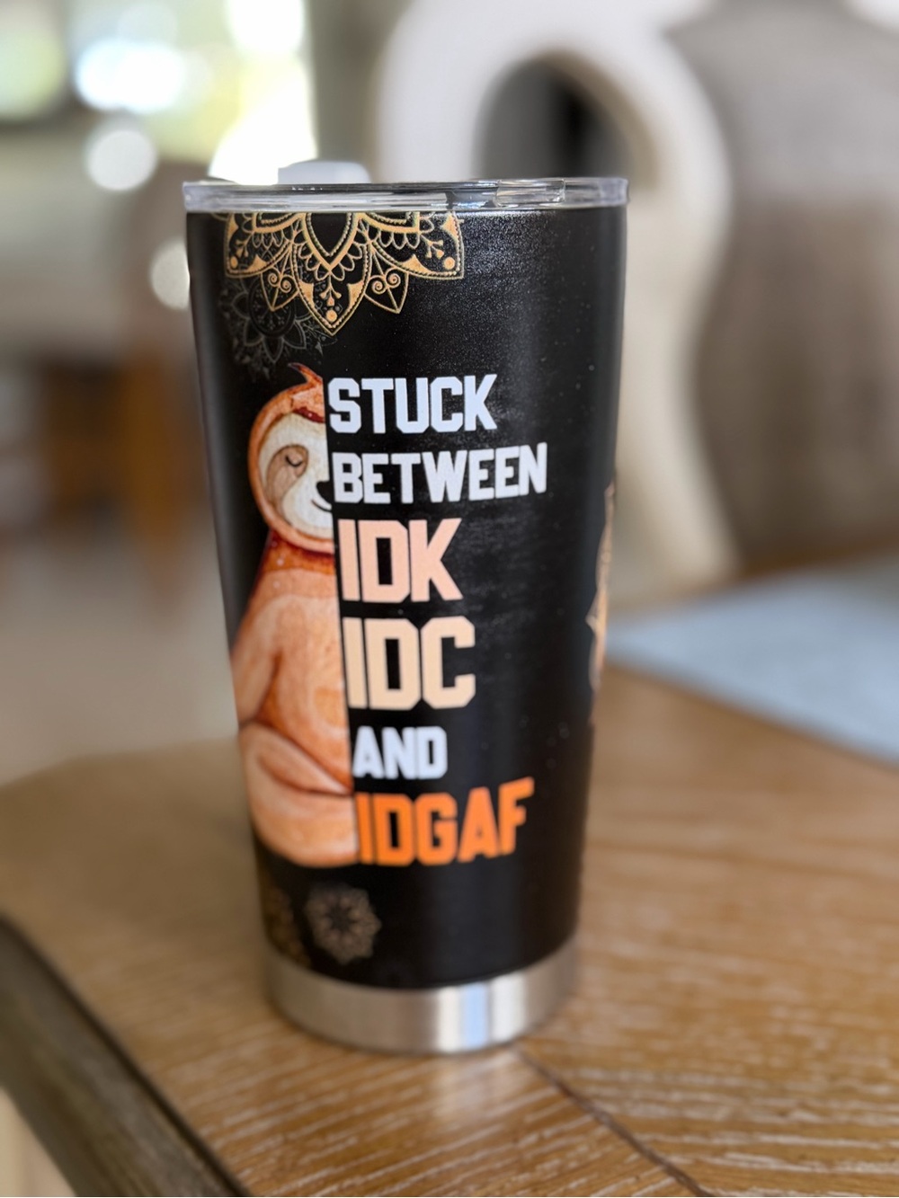 Sloth Yoga Metal Travel Mug- New